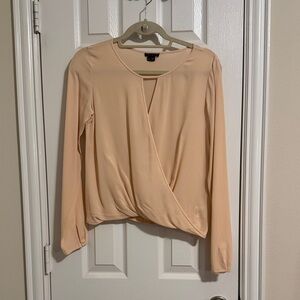 Theory Peach Wrap Blouse